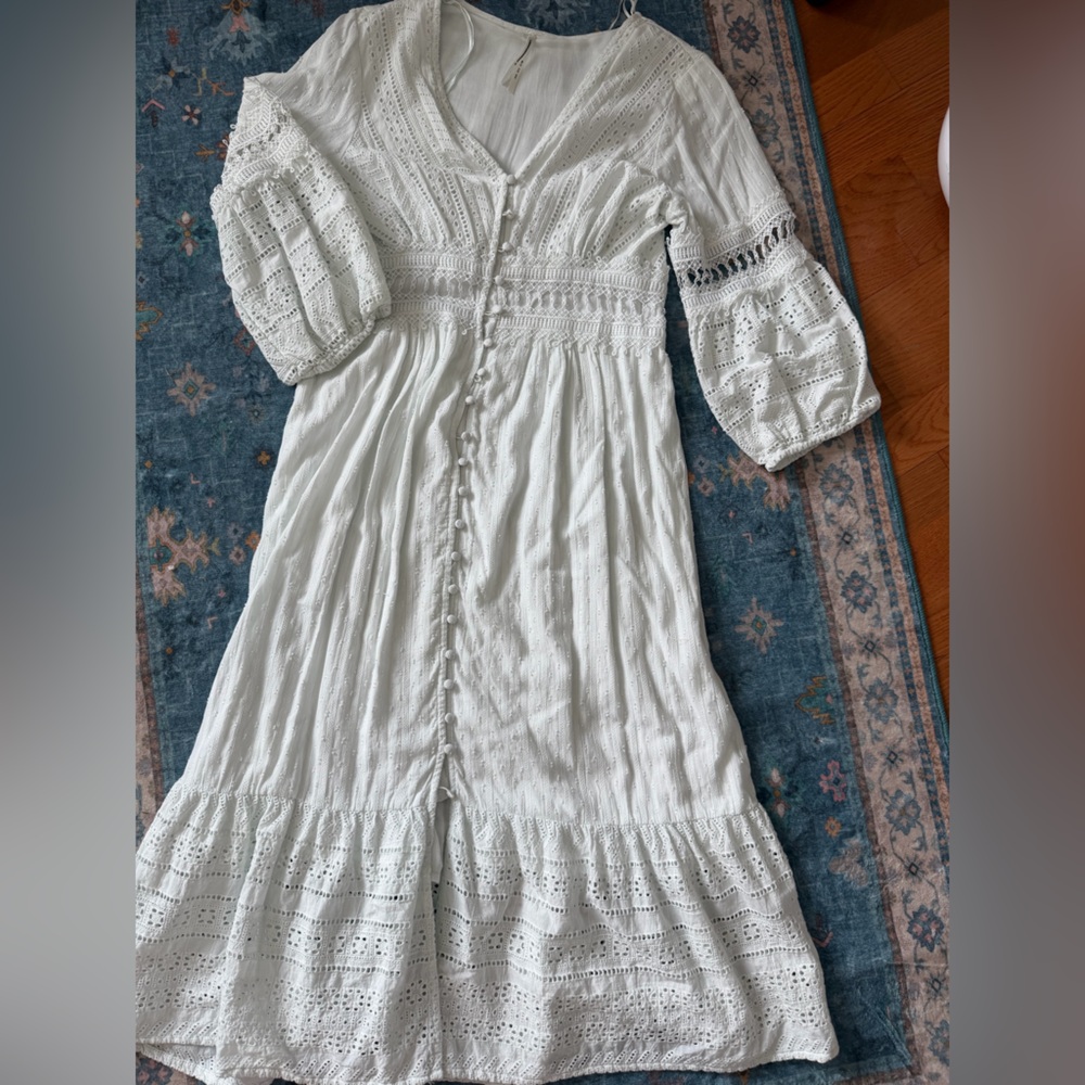 Anthropologie White Dress